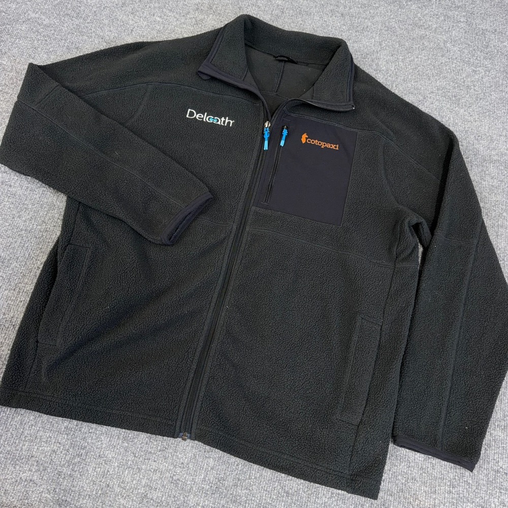 Cotopaxi Jacket Mens Large Abrazo Fleece Full Zip Gray Black Hiking *LOGO*